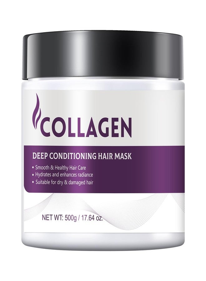 YAFUSIPE Collagen Deep Conditioning Hair Mask Protein Hydrating & Repair Treatment for Dry Damaged Hair, Restores Smoothness Shine, Hair Mask for Growth, Frizz Control & Bleached Hair Repair, 500g - Image 1